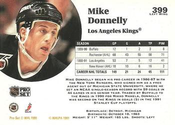 1991-92 Pro Set #399 Mike Donnelly Back