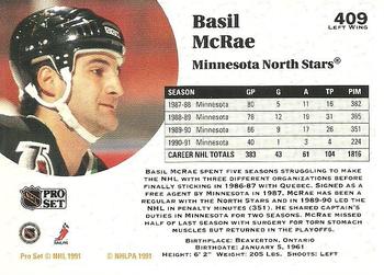 1991-92 Pro Set #409 Basil McRae Back
