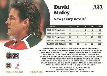 1991-92 Pro Set #421 David Maley Back
