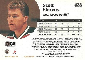 1991-92 Pro Set #423 Scott Stevens Back