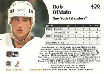 1991-92 Pro Set #430 Rob DiMaio Back