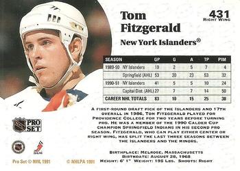 1991-92 Pro Set #431 Tom Fitzgerald Back