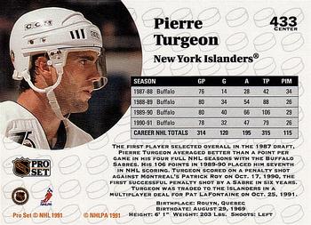 1991-92 Pro Set #433 Pierre Turgeon Back