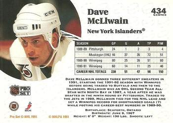1991-92 Pro Set #434 Dave McLlwain Back