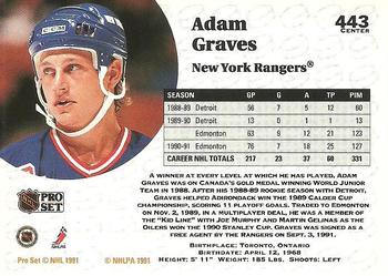 1991-92 Pro Set #443 Adam Graves Back