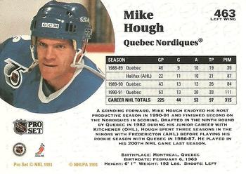 1991-92 Pro Set #463 Mike Hough Back