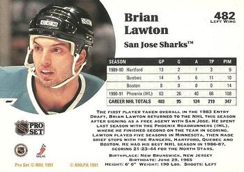 1991-92 Pro Set #482 Brian Lawton Back