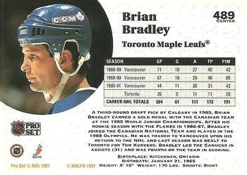 1991-92 Pro Set #489 Brian Bradley Back