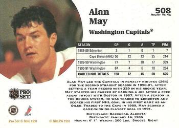 1991-92 Pro Set #508 Alan May Back