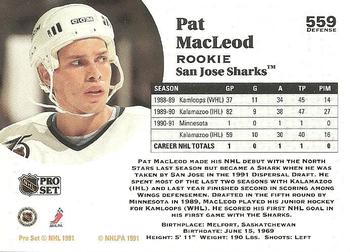 1991-92 Pro Set #559 Pat MacLeod Back