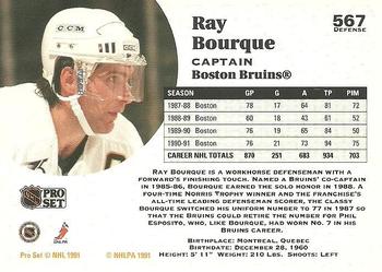 1991-92 Pro Set #567 Ray Bourque Back