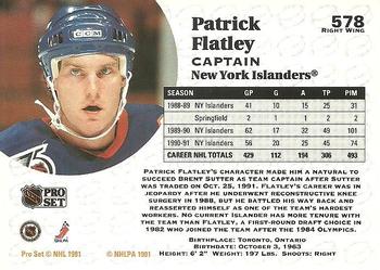 1991-92 Pro Set #578 Patrick Flatley Back