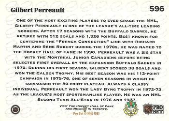 1991-92 Pro Set #596 Gilbert Perreault Back