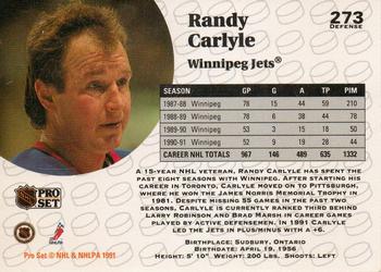 1991-92 Pro Set #273 Randy Carlyle Back