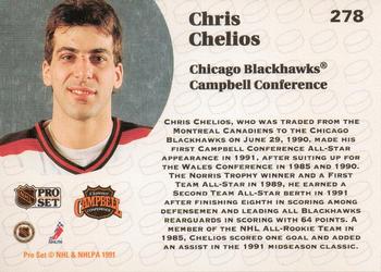 1991-92 Pro Set #278 Chris Chelios Back