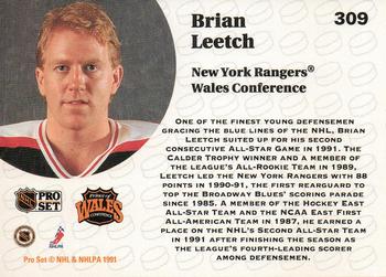 1991-92 Pro Set #309 Brian Leetch Back