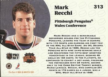 1991-92 Pro Set #313 Mark Recchi Back