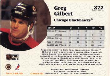 1991-92 Pro Set #372 Greg Gilbert Back