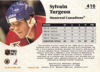 1991-92 Pro Set #416 Sylvain Turgeon Back