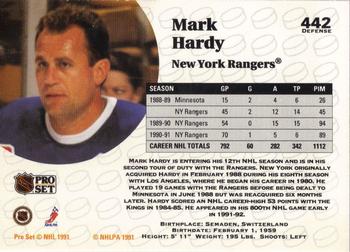 1991-92 Pro Set #442 Mark Hardy Back