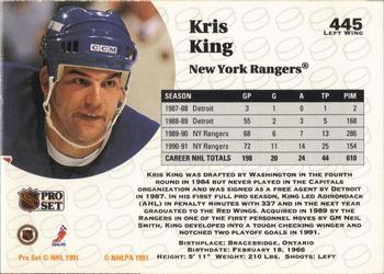 1991-92 Pro Set #445 Kris King Back