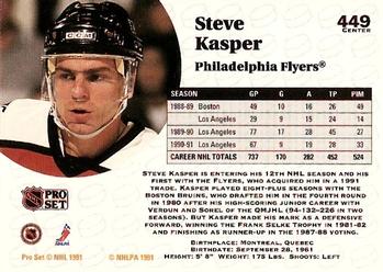 1991-92 Pro Set #449 Steve Kasper Back