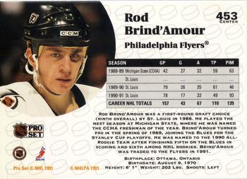 1991-92 Pro Set #453 Rod Brind'Amour Back