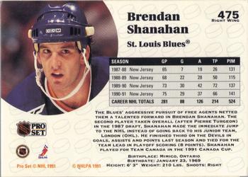 1991-92 Pro Set #475 Brendan Shanahan Back