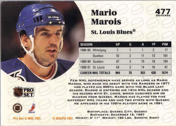 1991-92 Pro Set #477 Mario Marois Back
