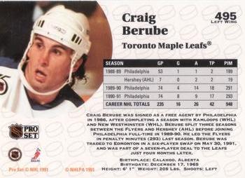 1991-92 Pro Set #495 Craig Berube Back