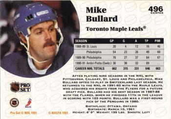 1991-92 Pro Set #496 Mike Bullard Back