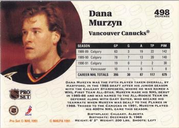 1991-92 Pro Set #498 Dana Murzyn Back