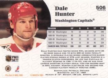 1991-92 Pro Set #506 Dale Hunter Back