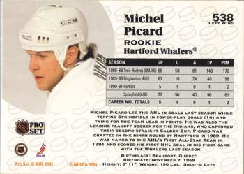 1991-92 Pro Set #538 Michel Picard Back