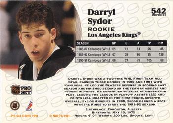 1991-92 Pro Set #542 Darryl Sydor Back