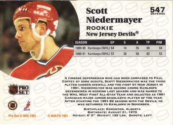 1991-92 Pro Set #547 Scott Niedermayer Back