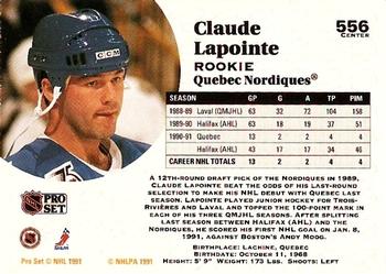 1991-92 Pro Set #556 Claude Lapointe Back