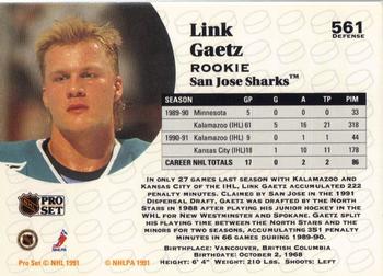 1991-92 Pro Set #561 Link Gaetz Back