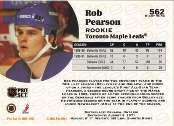 1991-92 Pro Set #562 Rob Pearson Back
