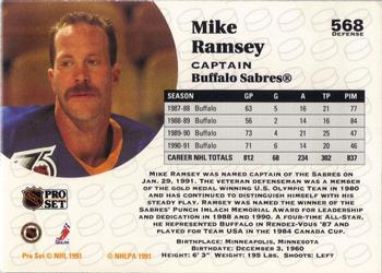 1991-92 Pro Set #568 Mike Ramsey Back