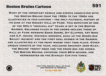 1991-92 Pro Set #591 Boston Bruins Cartoon Back