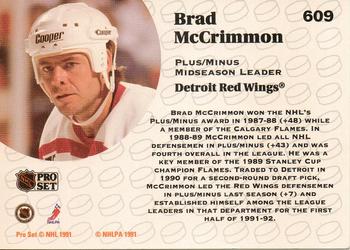1991-92 Pro Set #609 Brad McCrimmon Back