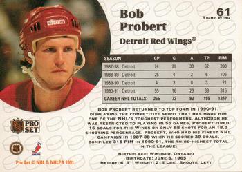 1991-92 Pro Set #61 Bob Probert Back