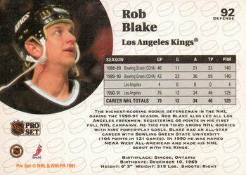 1991-92 Pro Set #92 Rob Blake Back