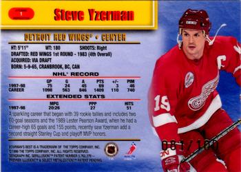 1998-99 Bowman's Best - Atomic Refractors #1 Steve Yzerman Back