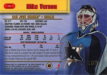 1998-99 Bowman's Best - Atomic Refractors #17 Mike Vernon Back