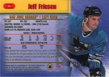 1998-99 Bowman's Best - Atomic Refractors #41 Jeff Friesen Back