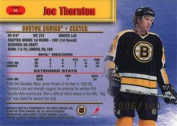 1998-99 Bowman's Best - Atomic Refractors #84 Joe Thornton Back