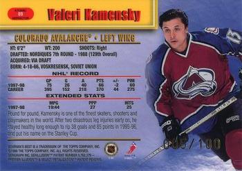 1998-99 Bowman's Best - Atomic Refractors #89 Valeri Kamensky Back