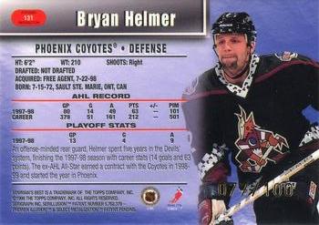 1998-99 Bowman's Best - Atomic Refractors #131 Bryan Helmer Back
